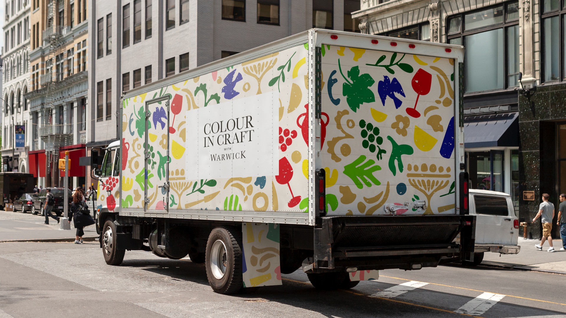 Colour in Craft graphic language applied to a Warwick Wine Estate vehicle