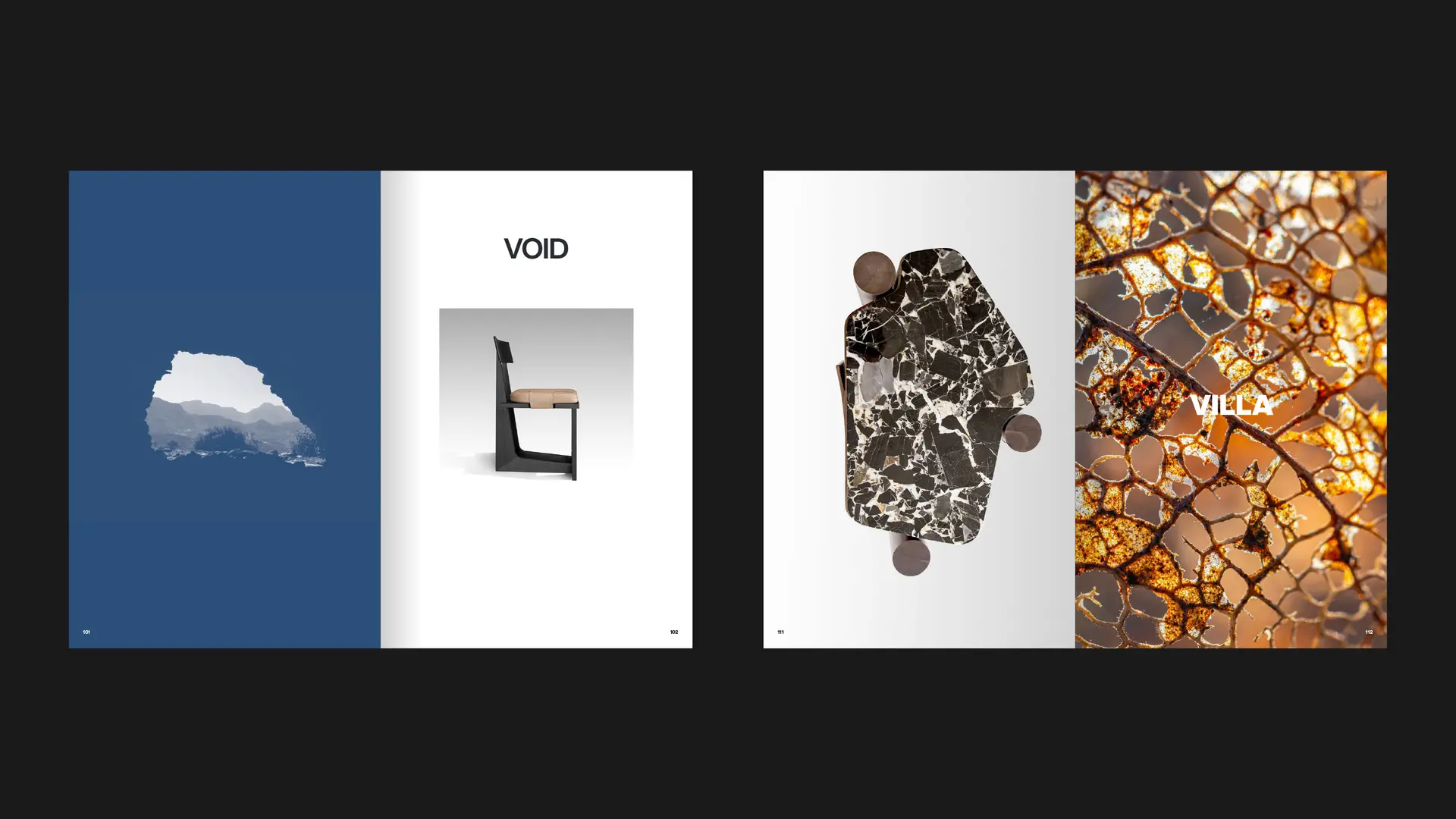 OKHA manifesto chapter four spreads exploring void, form and material contrast